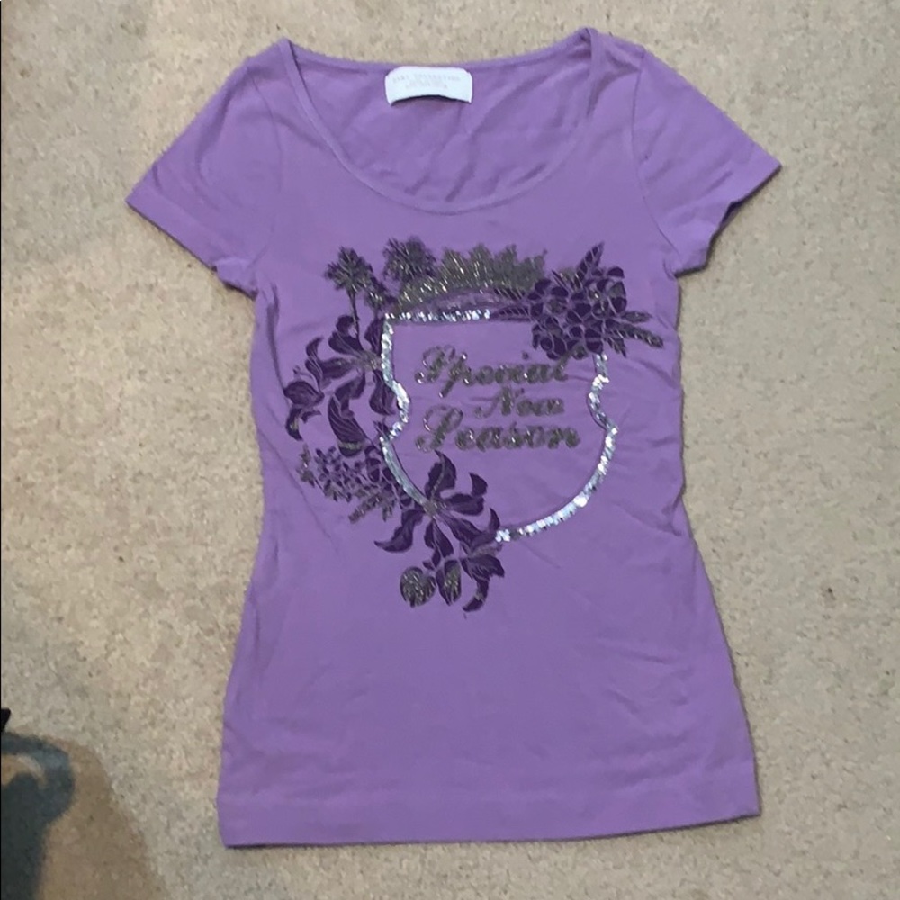 ZARA purple printed t-shirt